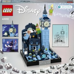 LEGO Disney 43232 Volo su Londra di Peter Pan e Wendy, Diorama con Big Ben Fosforescente, Regalo Adolescenti, Donne e Uomini
