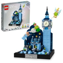 LEGO Disney 43232 Volo su Londra di Peter Pan e Wendy, Diorama con Big Ben Fosforescente, Regalo Adolescenti, Donne e Uomini