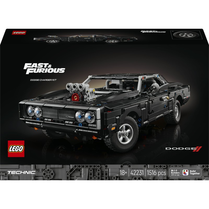 LEGO Technic 42231 Auto Dodge Charger R/T Fast and Furious, Kit Modellismo per Adulti STEM da Collezione, Regalo Nostalgico