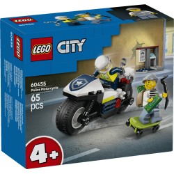 LEGO City 60455 Inseguimento della Moto della Polizia, con Motocicletta Giocattolo e 2 Minifigure, Regalo per Bambini da 4+
