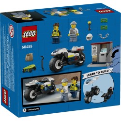 LEGO City 60455 Inseguimento della Moto della Polizia, con Motocicletta Giocattolo e 2 Minifigure, Regalo per Bambini da 4+