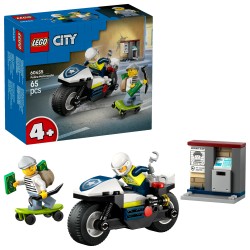 LEGO City 60455 Inseguimento della Moto della Polizia, con Motocicletta Giocattolo e 2 Minifigure, Regalo per Bambini da 4+