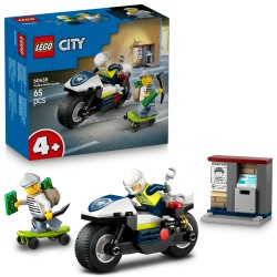 LEGO City 60455 Inseguimento della Moto della Polizia, con Motocicletta Giocattolo e 2 Minifigure, Regalo per Bambini da 4+