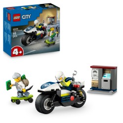LEGO City 60455 Inseguimento della Moto della Polizia, con Motocicletta Giocattolo e 2 Minifigure, Regalo per Bambini da 4+