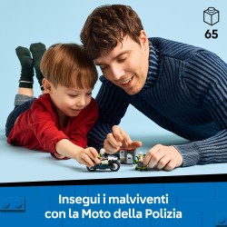 LEGO City 60455 Inseguimento della Moto della Polizia, con Motocicletta Giocattolo e 2 Minifigure, Regalo per Bambini da 4+