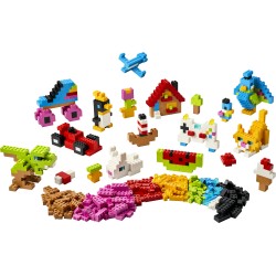LEGO Classic 11045 Mattoncini Colorati Creativi, Giocattolo per la Motricità Fine con Animali, Dinosauri e Veicoli, Regalo 5+