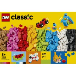 LEGO Classic 11045 Mattoncini Colorati Creativi, Giocattolo per la Motricità Fine con Animali, Dinosauri e Veicoli, Regalo 5+