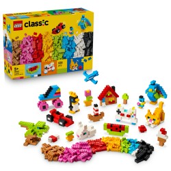 LEGO Classic 11045 Mattoncini Colorati Creativi, Giocattolo per la Motricità Fine con Animali, Dinosauri e Veicoli, Regalo 5+