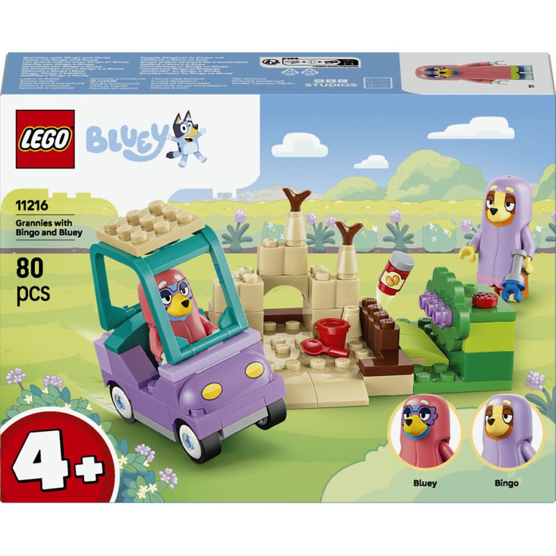 LEGO Bluey 11216 Nonne con Bingo e Bluey, Giochi Didattici con Macchina, 2 Minifigure e Giardino, Idea Regalo per Bambini 4+