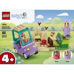 LEGO Bluey 11216 Nonne con Bingo e Bluey, Giochi Didattici con Macchina, 2 Minifigure e Giardino, Idea Regalo per Bambini 4+
