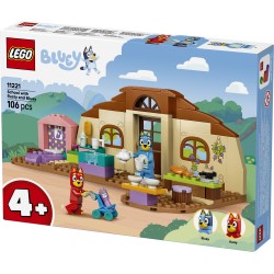 LEGO Bluey 11221 A Scuola con Rusty e Bluey, Giochi Didattici con 2 Minifigure, Accessori, Cibo Giocattolo, Regalo Bambini 4+