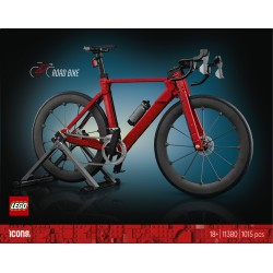 LEGO Icons 11380 Bici da Corsa, Kit Modellismo per Adulti con Pneumatici, Deragliatore e Supporto, Regalo per Fan di Ciclismo