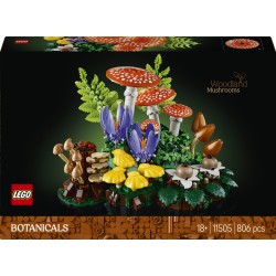 LEGO Botanicals 11505 Funghi del Bosco, Set di Piante Artificiali per Adulti, Decorazione per Casa, Idea Regalo Fai da Te