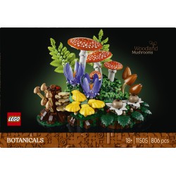 LEGO Botanicals 11505 Funghi del Bosco, Set di Piante Artificiali per Adulti, Decorazione per Casa, Idea Regalo Fai da Te