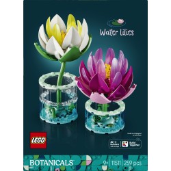 LEGO Botanicals 11511 Ninfee, Piante Artificiali con Fiori Finti in 2 Vasi, Decorazione Camera da Letto, Regalo Bambini 9+