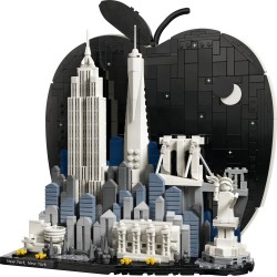 LEGO Architecture 21066 New York City – La Grande Mela, Kit Modellismo da Adulti, Decorazione con Monumenti, Regalo Fai da te