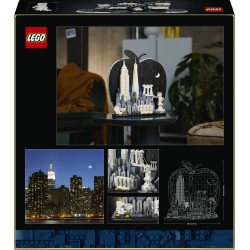 LEGO Architecture 21066 New York City – La Grande Mela, Kit Modellismo da Adulti, Decorazione con Monumenti, Regalo Fai da te