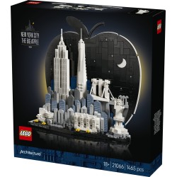 LEGO Architecture 21066 New York City – La Grande Mela, Kit Modellismo da Adulti, Decorazione con Monumenti, Regalo Fai da te