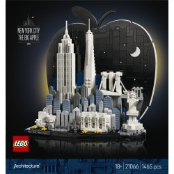 LEGO Architecture 21066 New York City – La Grande Mela, Kit Modellismo da Adulti, Decorazione con Monumenti, Regalo Fai da te