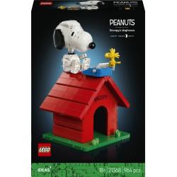 LEGO Ideas 21368 Peanuts: la Cuccia di Snoopy, Kit Modellismo da Esposizione per Adulti con Personaggi di Snoopy e Woodstock