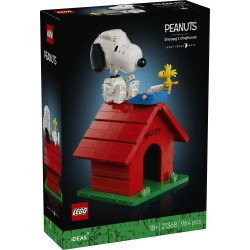 LEGO Ideas 21368 Peanuts: la Cuccia di Snoopy, Kit Modellismo da Esposizione per Adulti con Personaggi di Snoopy e Woodstock