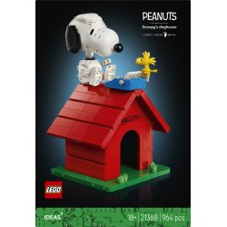 LEGO Ideas 21368 Peanuts: la Cuccia di Snoopy, Kit Modellismo da Esposizione per Adulti con Personaggi di Snoopy e Woodstock