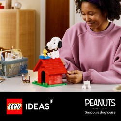 LEGO Ideas 21368 Peanuts: la Cuccia di Snoopy, Kit Modellismo da Esposizione per Adulti con Personaggi di Snoopy e Woodstock