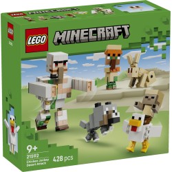 LEGO Minecraft 21592 Attacco nel Deserto del Fantino di Polli, Giocattolo con 6 Personaggi, Regalo per Gamer e Bambini da 9+