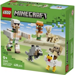 LEGO Minecraft 21592 Attacco nel Deserto del Fantino di Polli, Giocattolo con 6 Personaggi, Regalo per Gamer e Bambini da 9+