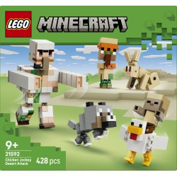 LEGO Minecraft 21592 Attacco nel Deserto del Fantino di Polli, Giocattolo con 6 Personaggi, Regalo per Gamer e Bambini da 9+