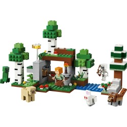 LEGO Minecraft 21593 Avventura della Prima Notte, Giocattolo Interattivo con 7 Personaggi, Regalo Gamer e Bambini da 8 Anni