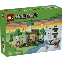 LEGO Minecraft 21593 Avventura della Prima Notte, Giocattolo Interattivo con 7 Personaggi, Regalo Gamer e Bambini da 8 Anni