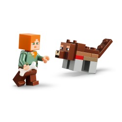 LEGO Minecraft 21593 Avventura della Prima Notte, Giocattolo Interattivo con 7 Personaggi, Regalo Gamer e Bambini da 8 Anni
