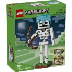 LEGO Minecraft 21594 Scheletro, Action Figure Giocattolo di Mob con Elmo di Diamante, Arco e Frecce, Base in Erba, Regalo 10+