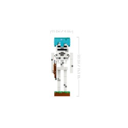 LEGO Minecraft 21594 Scheletro, Action Figure Giocattolo di Mob con Elmo di Diamante, Arco e Frecce, Base in Erba, Regalo 10+