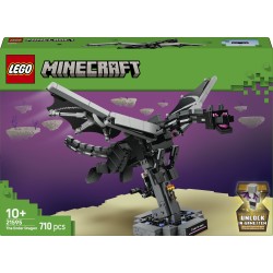 LEGO Minecraft 21595 Drago dell'End, Giocattolo Interattivo con Ali Mobili e Supporto, Regalo per Gamer e Bambini da 10 Anni