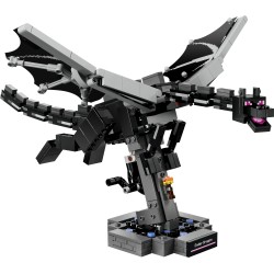 LEGO Minecraft 21595 Drago dell'End, Giocattolo Interattivo con Ali Mobili e Supporto, Regalo per Gamer e Bambini da 10 Anni