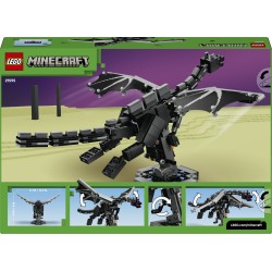 LEGO Minecraft 21595 Drago dell'End, Giocattolo Interattivo con Ali Mobili e Supporto, Regalo per Gamer e Bambini da 10 Anni