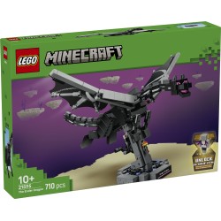 LEGO Minecraft 21595 Drago dell'End, Giocattolo Interattivo con Ali Mobili e Supporto, Regalo per Gamer e Bambini da 10 Anni
