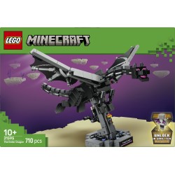 LEGO Minecraft 21595 Drago dell'End, Giocattolo Interattivo con Ali Mobili e Supporto, Regalo per Gamer e Bambini da 10 Anni
