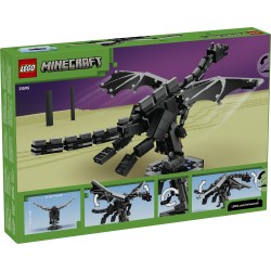 LEGO Minecraft 21595 Drago dell'End, Giocattolo Interattivo con Ali Mobili e Supporto, Regalo per Gamer e Bambini da 10 Anni