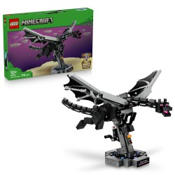 LEGO Minecraft 21595 Drago dell'End, Giocattolo Interattivo con Ali Mobili e Supporto, Regalo per Gamer e Bambini da 10 Anni