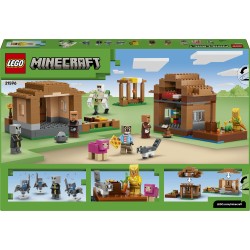 LEGO Minecraft 21596 Attacco al Villaggio dell’Evocatore, Casa Giocattolo con Giardino e 11 Personaggi, Regalo per Bambini 9+