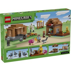 LEGO Minecraft 21596 Attacco al Villaggio dell’Evocatore, Casa Giocattolo con Giardino e 11 Personaggi, Regalo per Bambini 9+