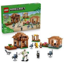 LEGO Minecraft 21596 Attacco al Villaggio dell’Evocatore, Casa Giocattolo con Giardino e 11 Personaggi, Regalo per Bambini 9+