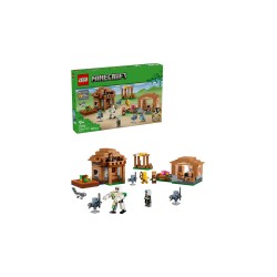 LEGO Minecraft 21596 Attacco al Villaggio dell’Evocatore, Casa Giocattolo con Giardino e 11 Personaggi, Regalo per Bambini 9+
