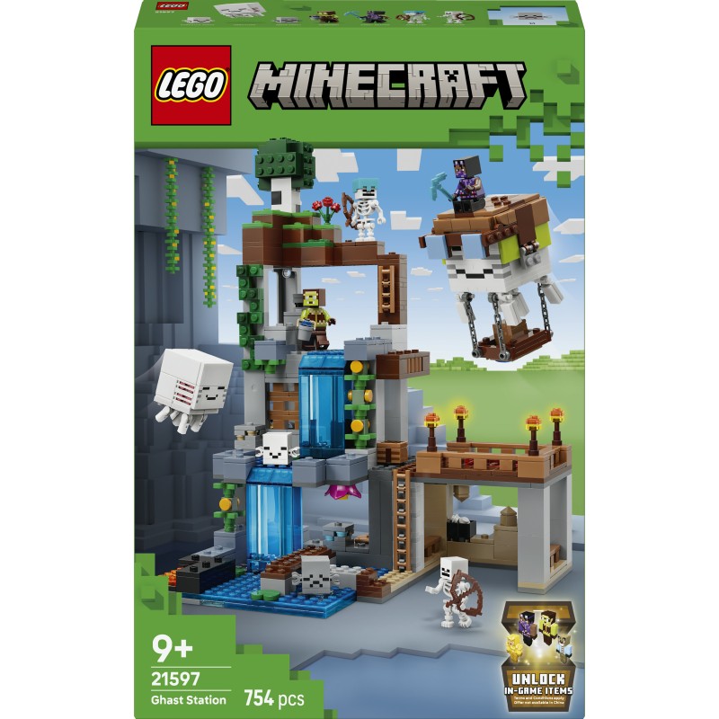 LEGO Minecraft 21597 Stazione di Ghast, Giocattolo con 8 Personaggi e Accessori, Regalo per Gamer e Bambini da 9 Anni in su