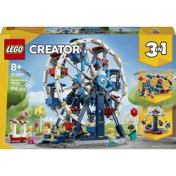 LEGO Creator 31389 3in1 Iconica Ruota Panoramica, Parco Giochi Trasformabile in Attrazione a Forma di UFO o in Giostra, da 8+