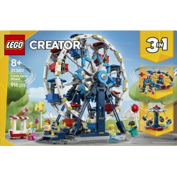LEGO Creator 31389 3in1 Iconica Ruota Panoramica, Parco Giochi Trasformabile in Attrazione a Forma di UFO o in Giostra, da 8+