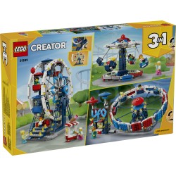 LEGO Creator 31389 3in1 Iconica Ruota Panoramica, Parco Giochi Trasformabile in Attrazione a Forma di UFO o in Giostra, da 8+